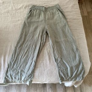100% Linen Sage Green Pants